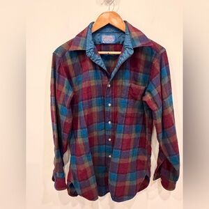Vintage Pendleton Wool Board Shirt Plaid USA Made Virgin Wool Mens Medium